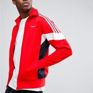 Adidas Original Beckenbauer Track Jacket Superstar Red White Blue Athletic Med